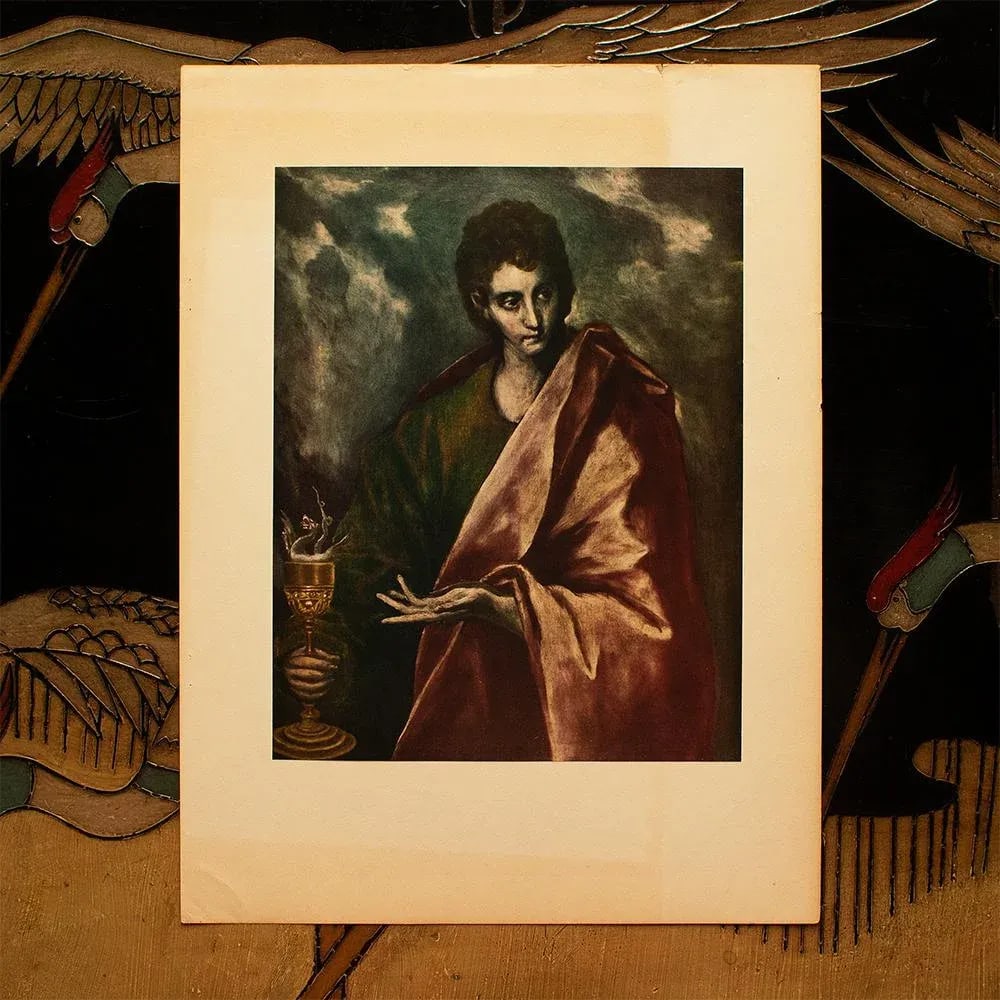 1950s After El Greco "St. John the Evangelist" Vintage Full-Color Print - 5