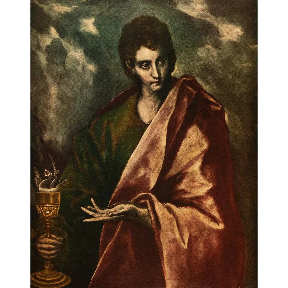 1950s After El Greco "St. John the Evangelist" Vintage Full-Color Print - 7