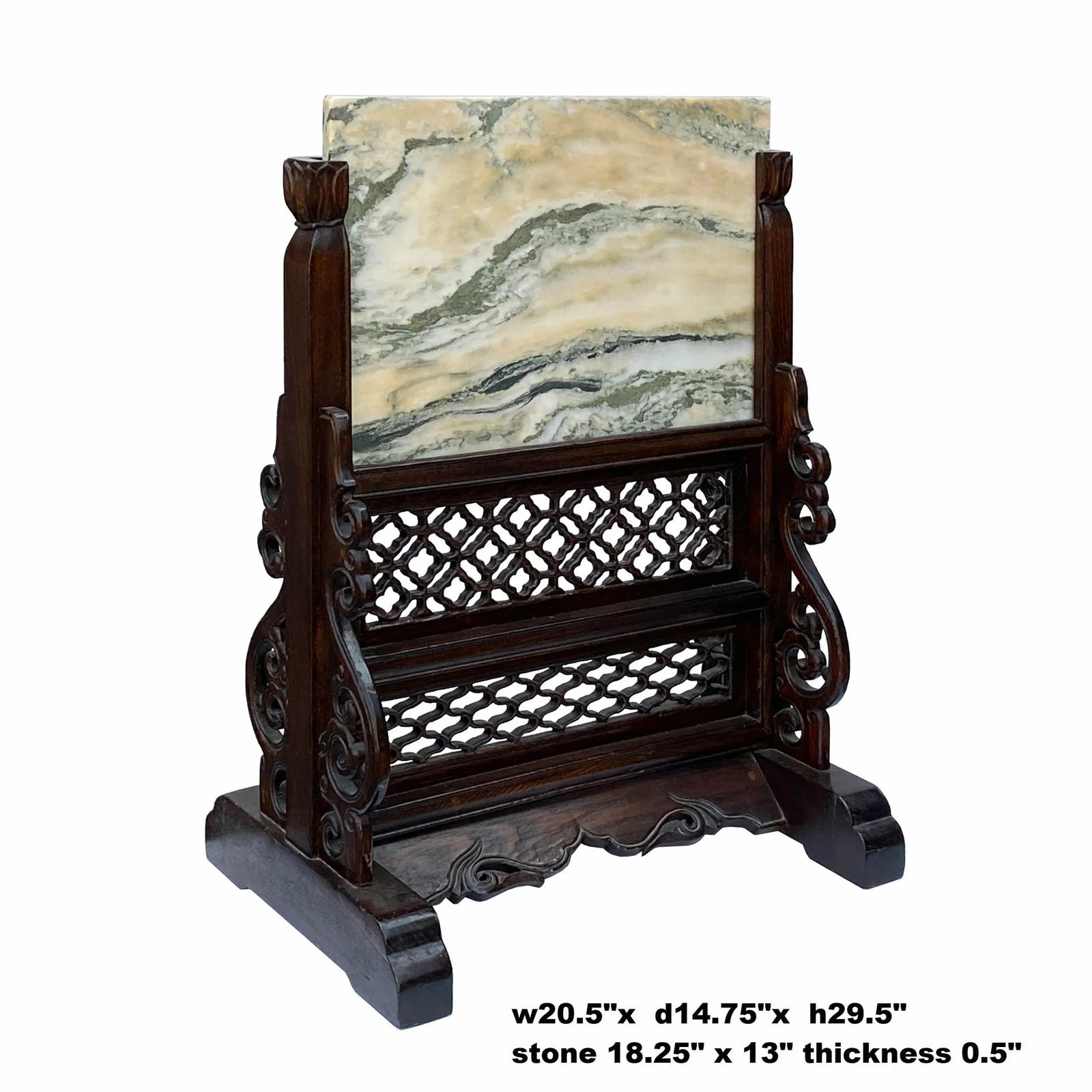 Natural Marble Stone Wall Art Stone Plaque Tile on Display Stand - 2