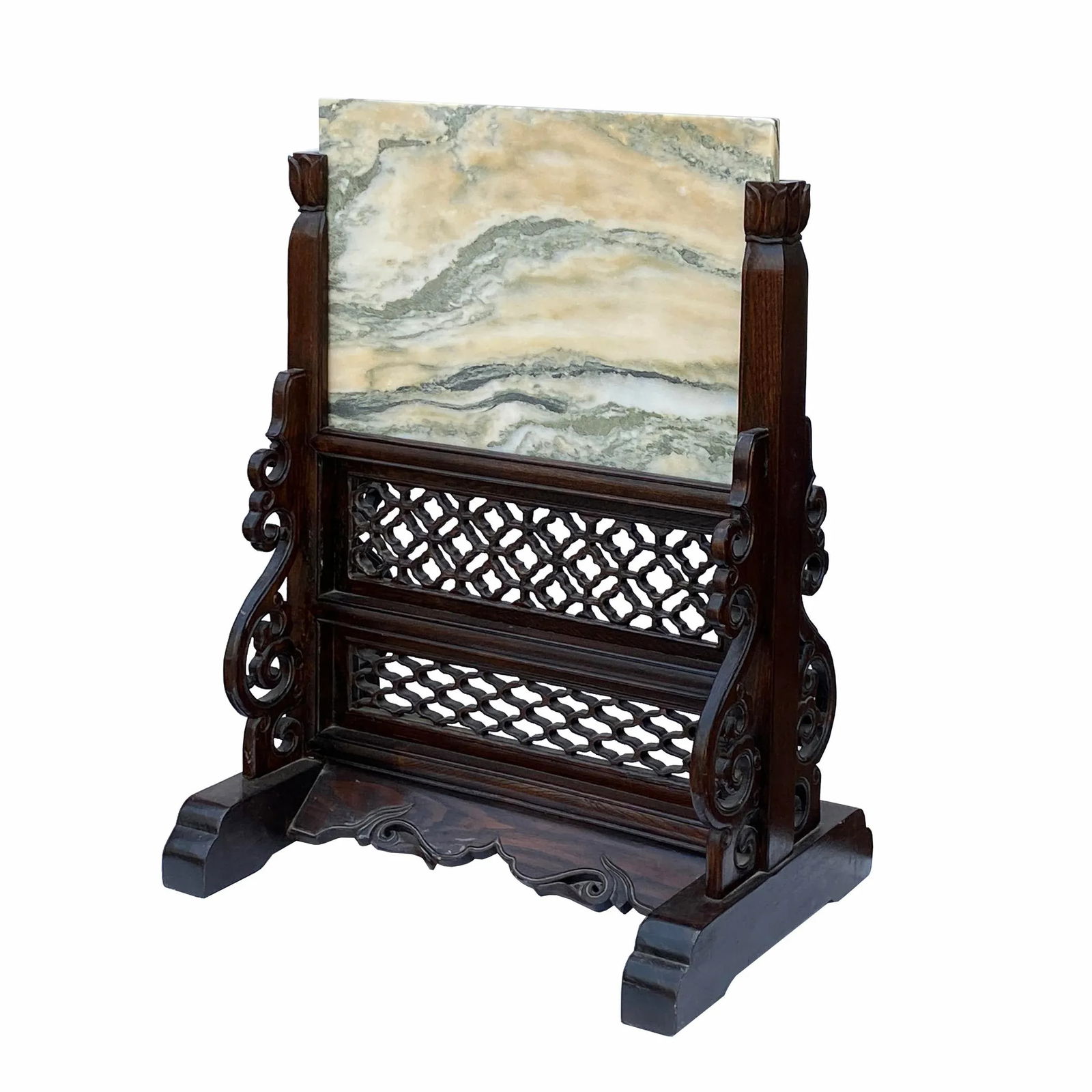 Natural Marble Stone Wall Art Stone Plaque Tile on Display Stand - 4