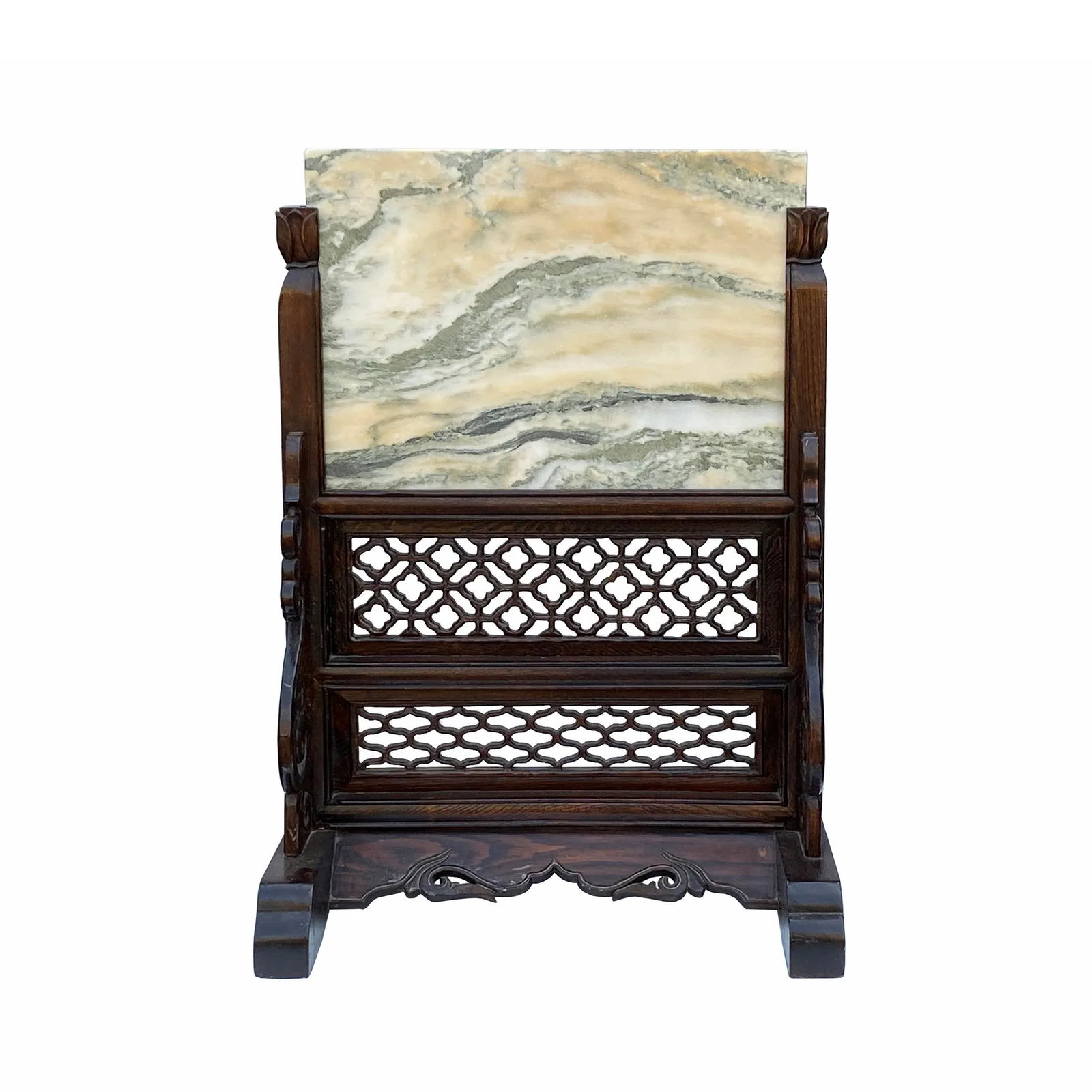 Natural Marble Stone Wall Art Stone Plaque Tile on Display Stand - 9