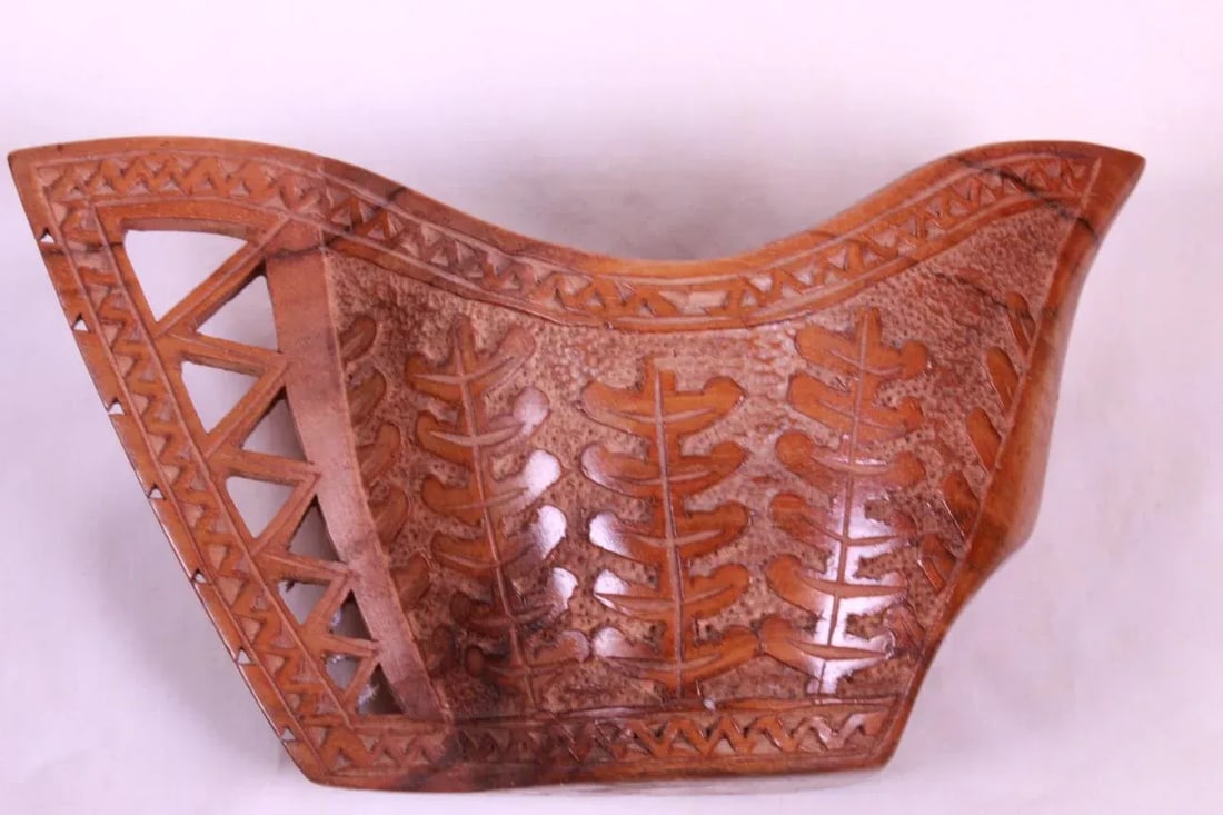 Antique 1900s Hand-Carved Wooden Wedding Cup From Former Yugoslavia/European Balkan - 10