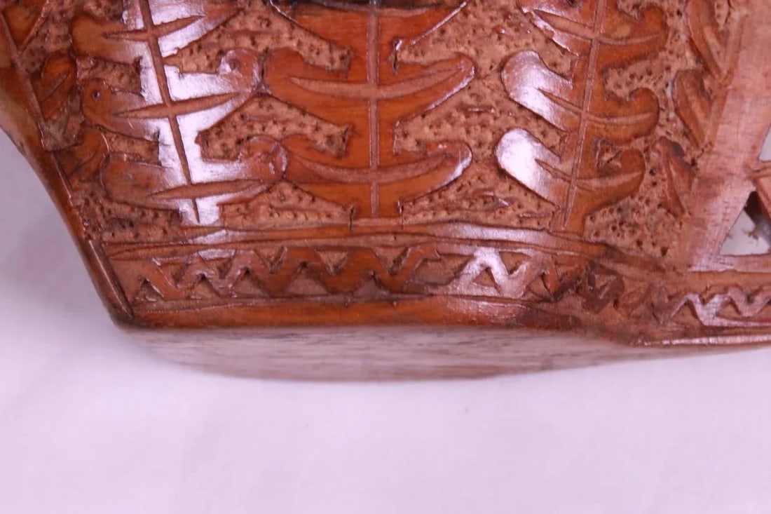 Antique 1900s Hand-Carved Wooden Wedding Cup From Former Yugoslavia/European Balkan - 11