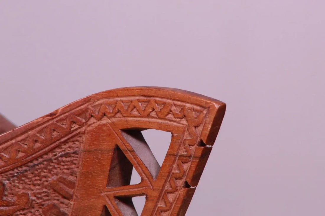 Antique 1900s Hand-Carved Wooden Wedding Cup From Former Yugoslavia/European Balkan - 7