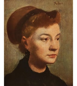 1940s After Edgar Degas "Head of a Young Woman" Vintage Swiss Full-Color Print