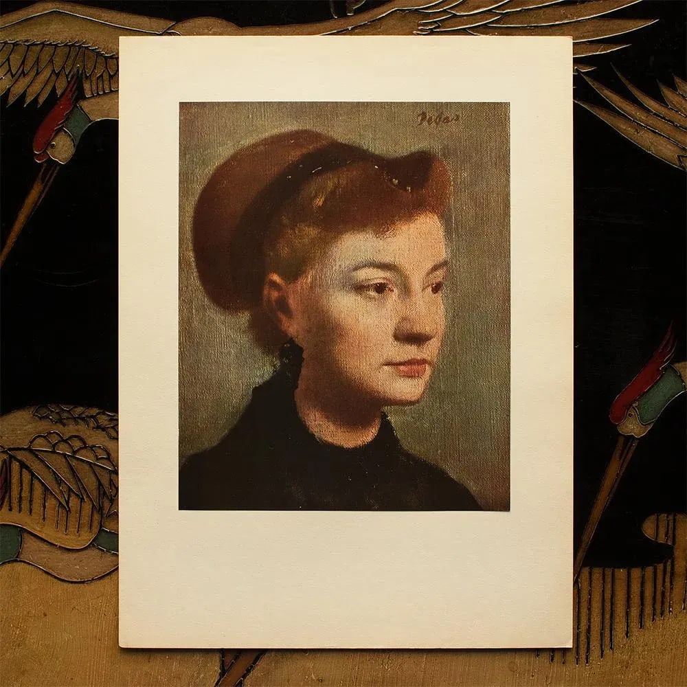 1940s After Edgar Degas "Head of a Young Woman" Vintage Swiss Full-Color Print - 5