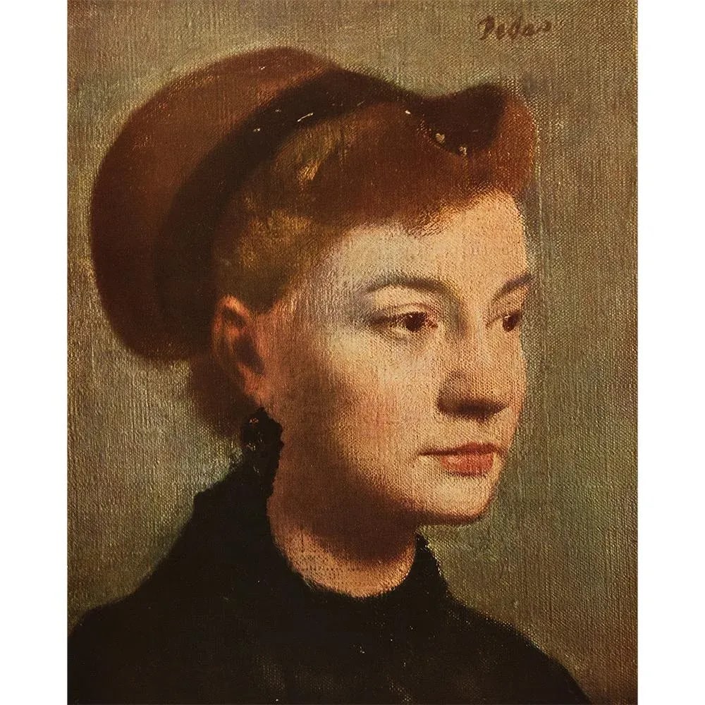 1940s After Edgar Degas "Head of a Young Woman" Vintage Swiss Full-Color Print - 6
