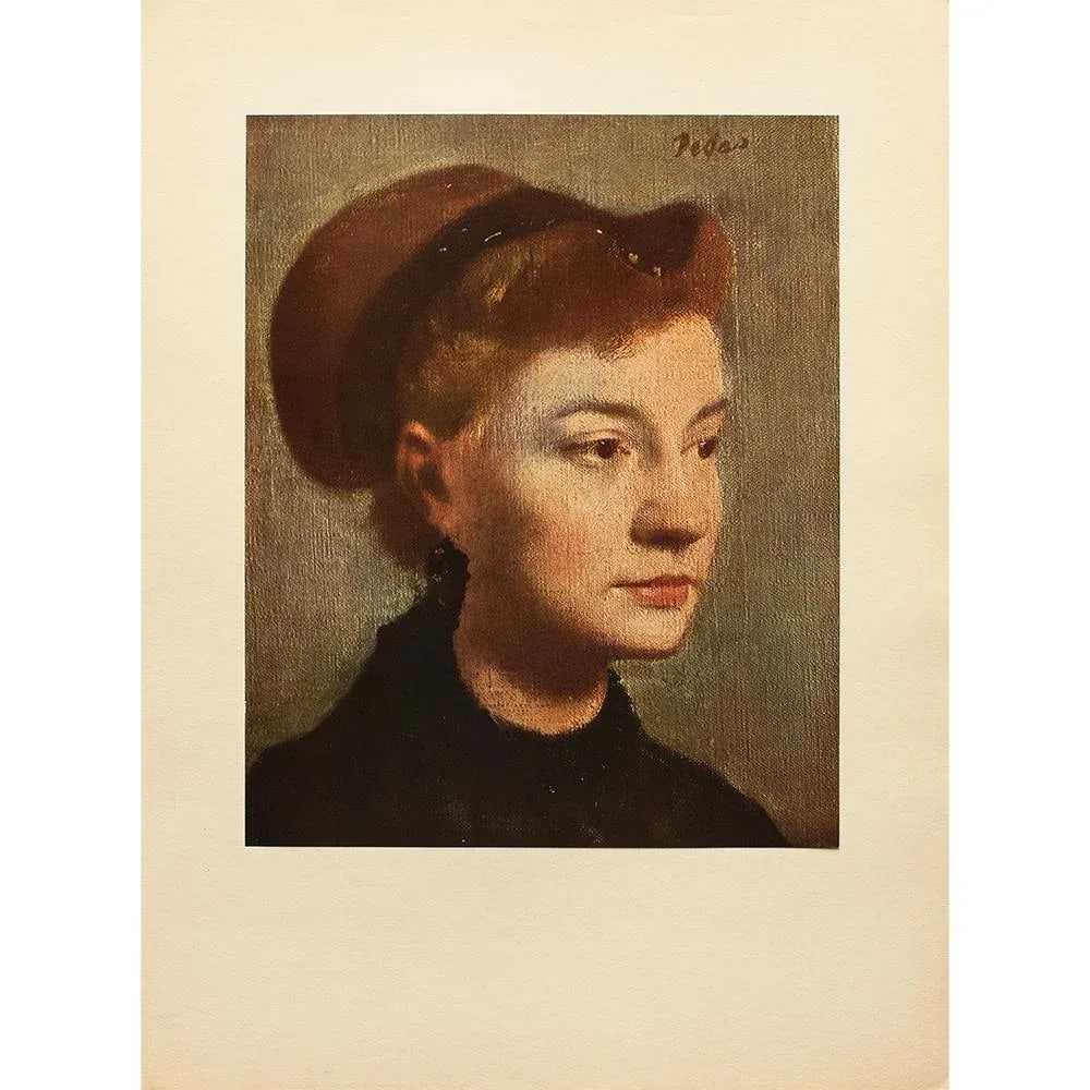 1940s After Edgar Degas "Head of a Young Woman" Vintage Swiss Full-Color Print - 7