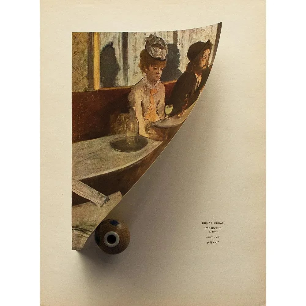 1940s After Edgar Degas "L'Absinthe" Vintage Full Color Print From Geneva - 3