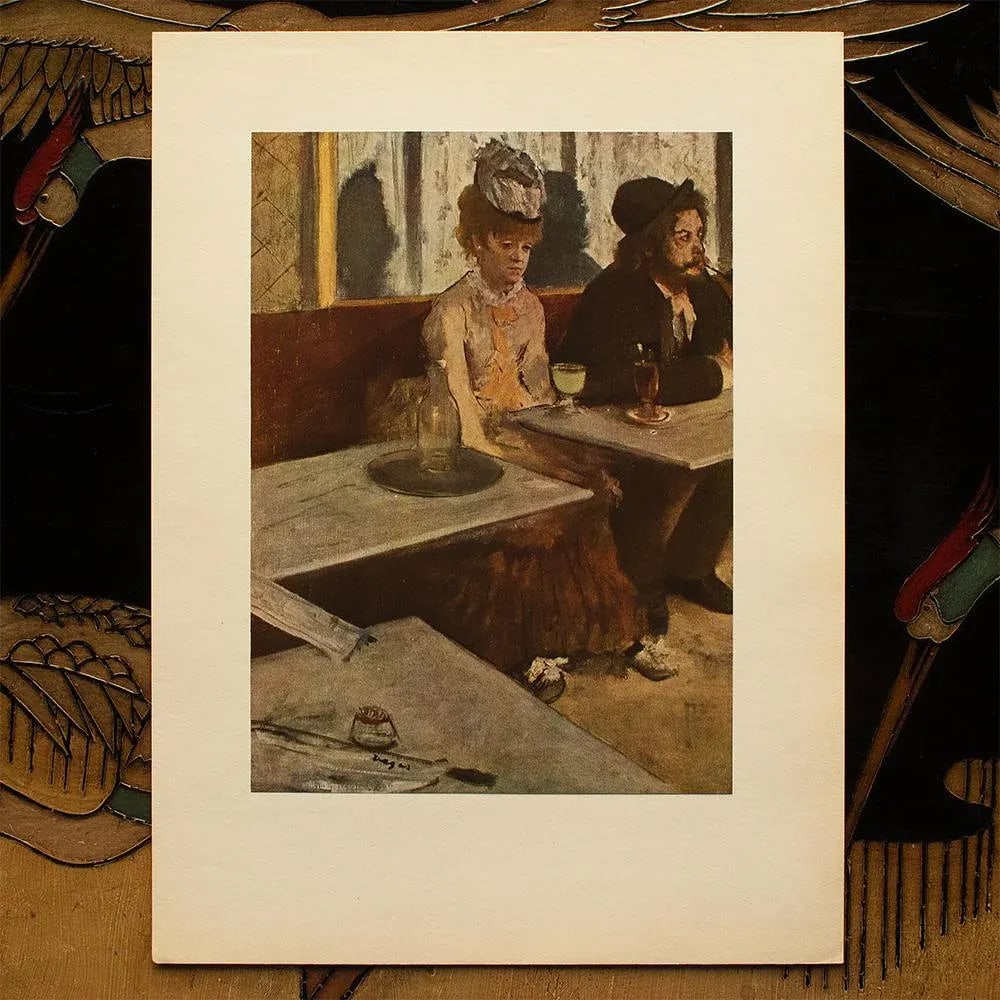 1940s After Edgar Degas "L'Absinthe" Vintage Full Color Print From Geneva - 5