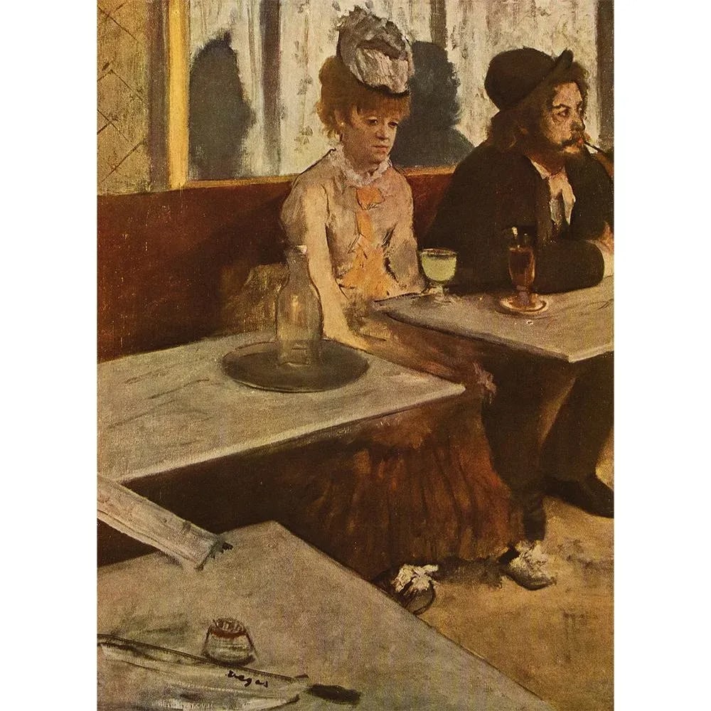 1940s After Edgar Degas "L'Absinthe" Vintage Full Color Print From Geneva - 6