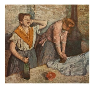 1940s After Edgar Degas "Women Ironing" Vintage Full-Color Print From Geneva