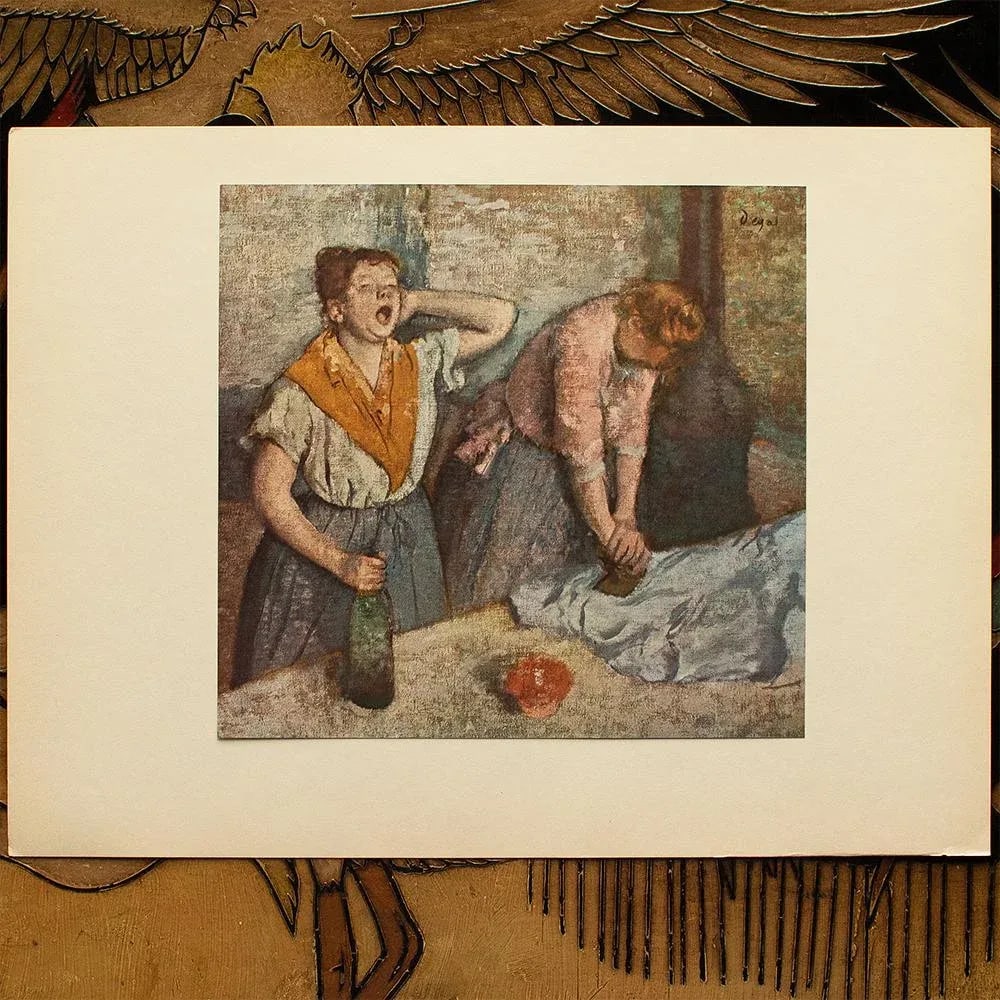 1940s After Edgar Degas "Women Ironing" Vintage Full-Color Print From Geneva - 5