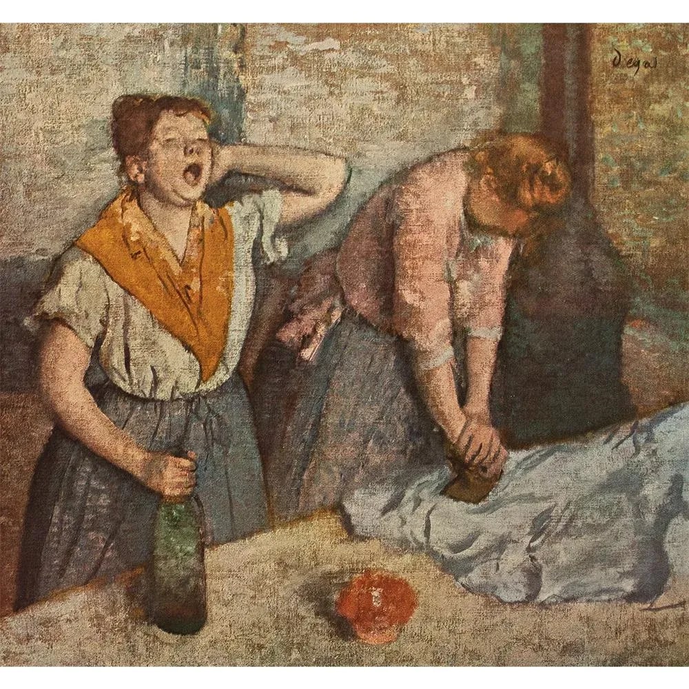 1940s After Edgar Degas "Women Ironing" Vintage Full-Color Print From Geneva - 6