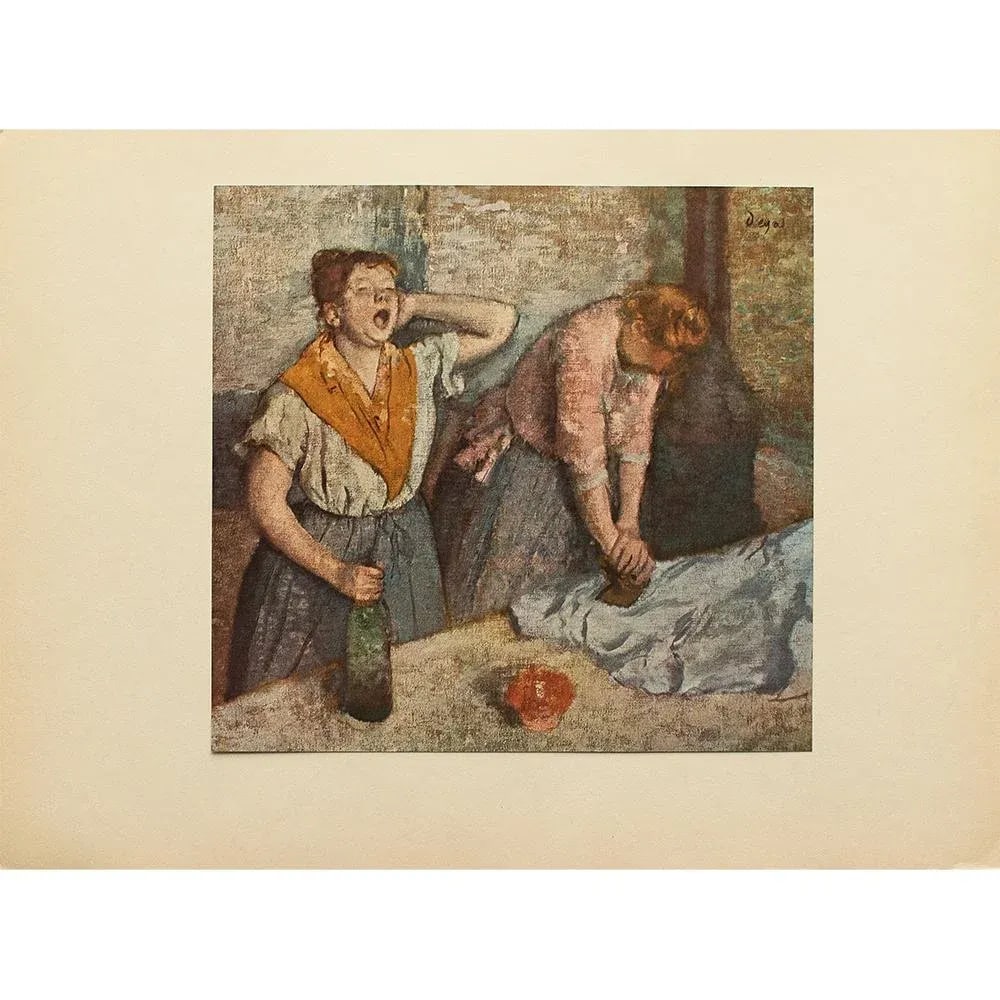 1940s After Edgar Degas "Women Ironing" Vintage Full-Color Print From Geneva - 7