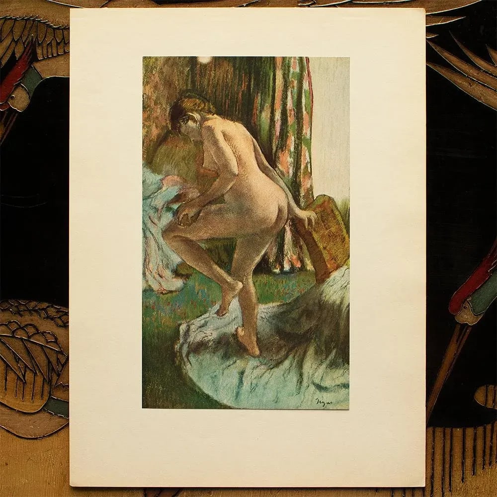1940s After Edgar Degas "After the Bath" Vintage Full-Color Print From Geneva - 5