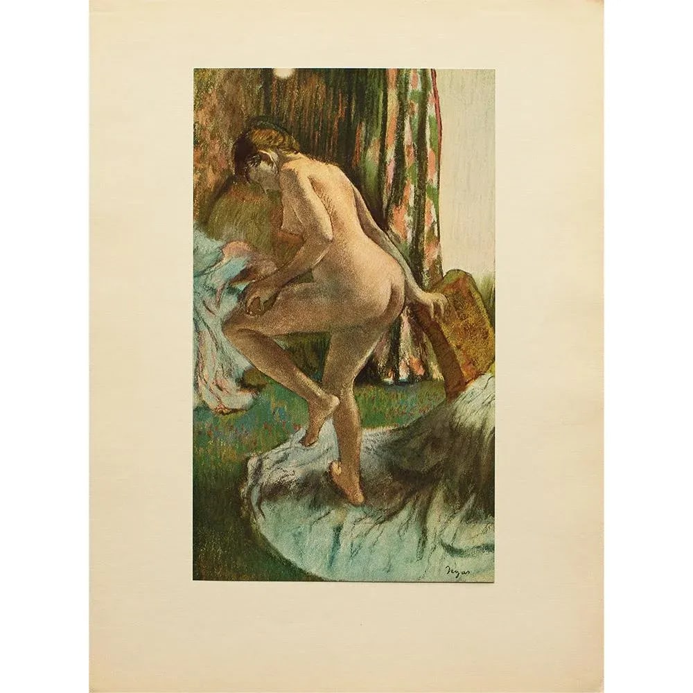 1940s After Edgar Degas "After the Bath" Vintage Full-Color Print From Geneva - 8