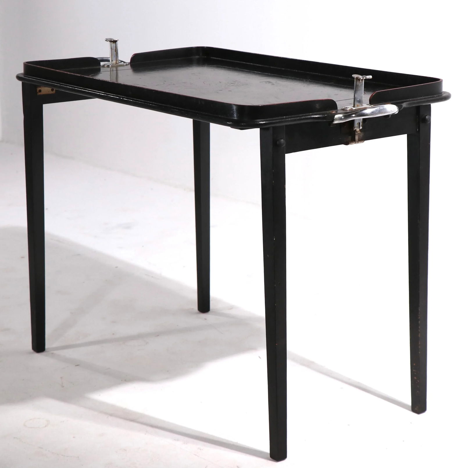 Vintage Folding Table With Train Motif - 8