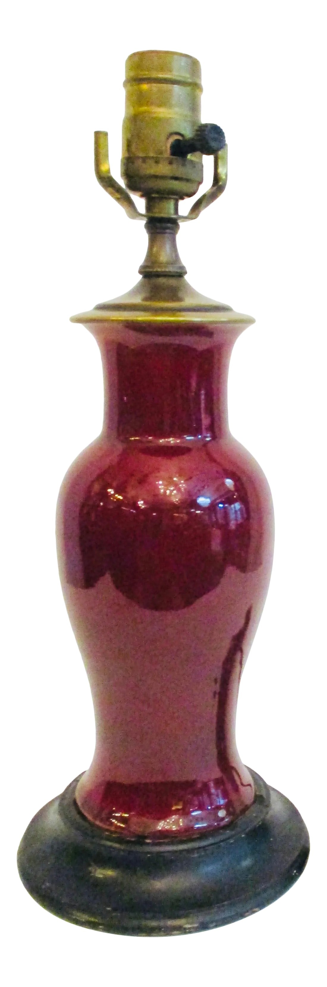 Antique 1910s Chinese Oxblood Baluster Vase Lamp (1 of 7)