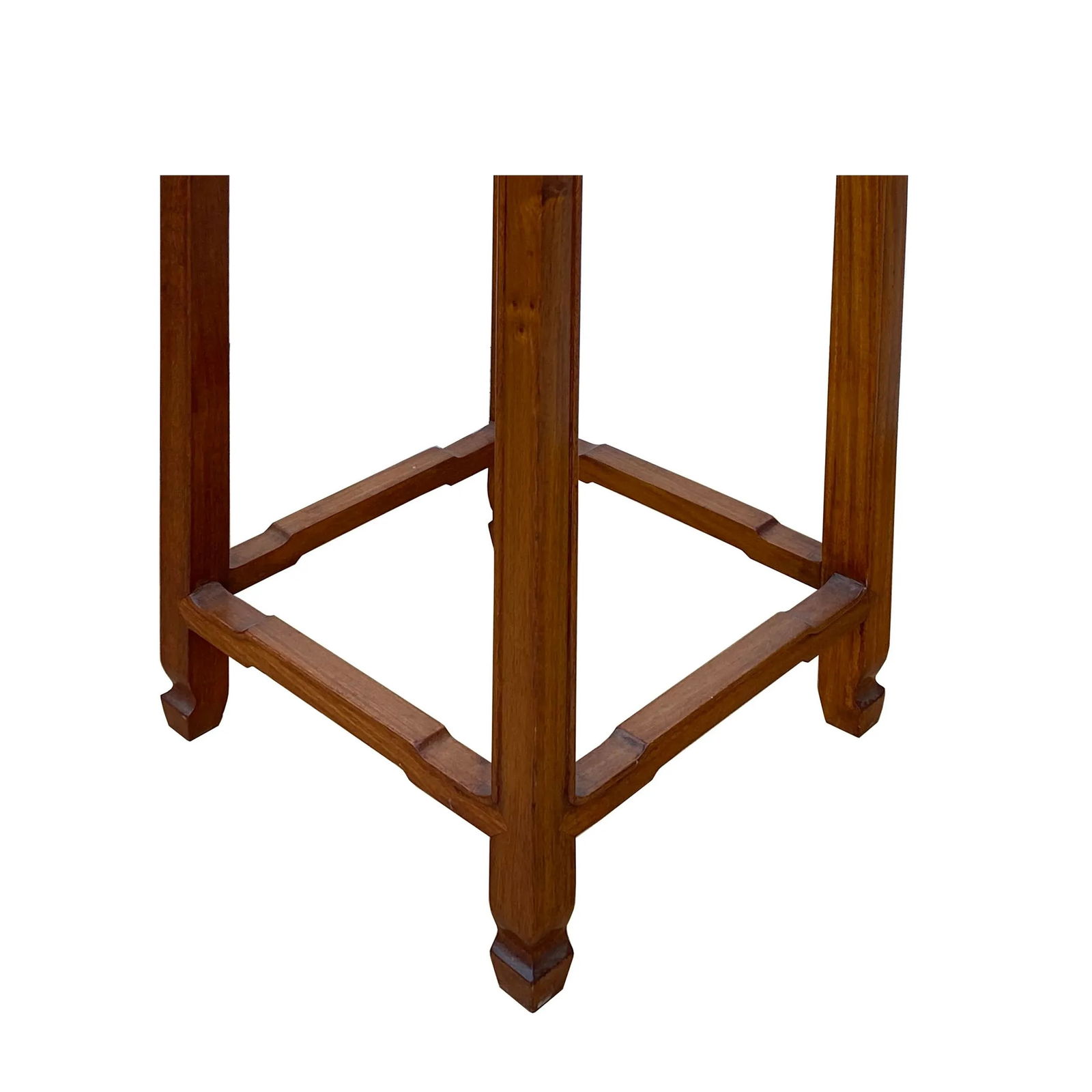 Chinese Oriental Square Light Brown Stain Plant Stand Pedestal Table - 4