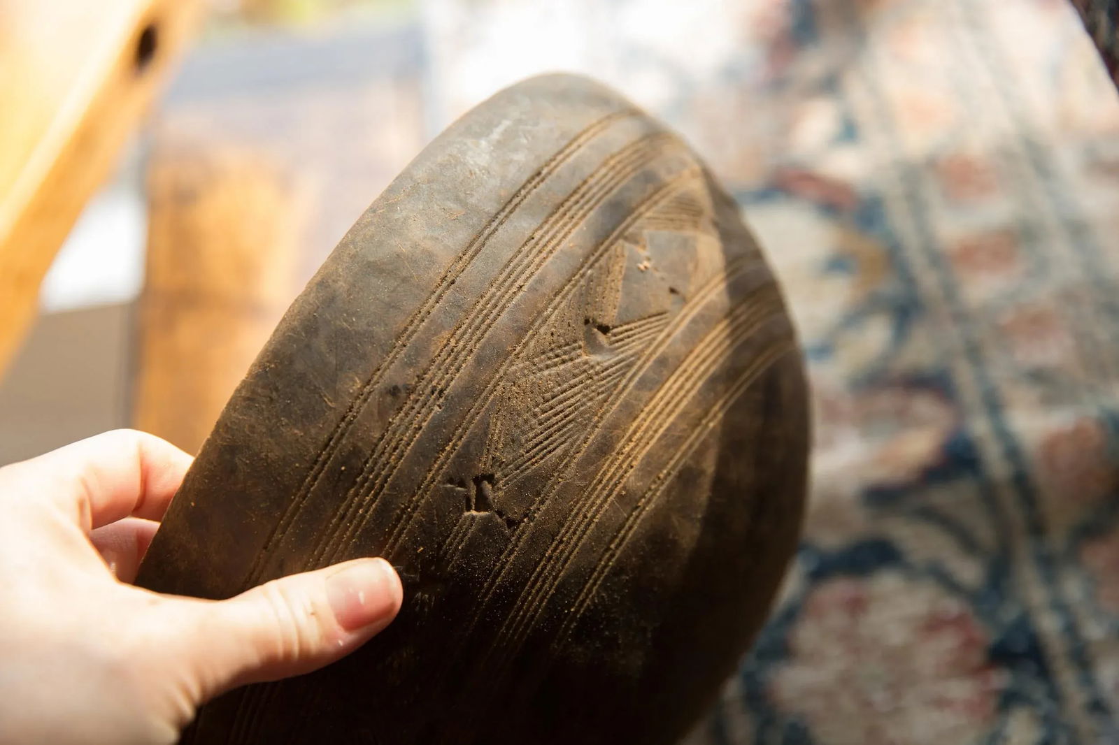 Vintage African Wooden Bowl - 4