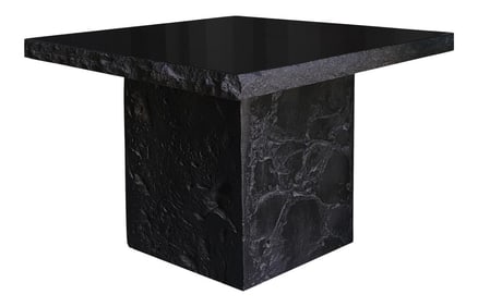 Postmodern Black Marble Stone Accent Table