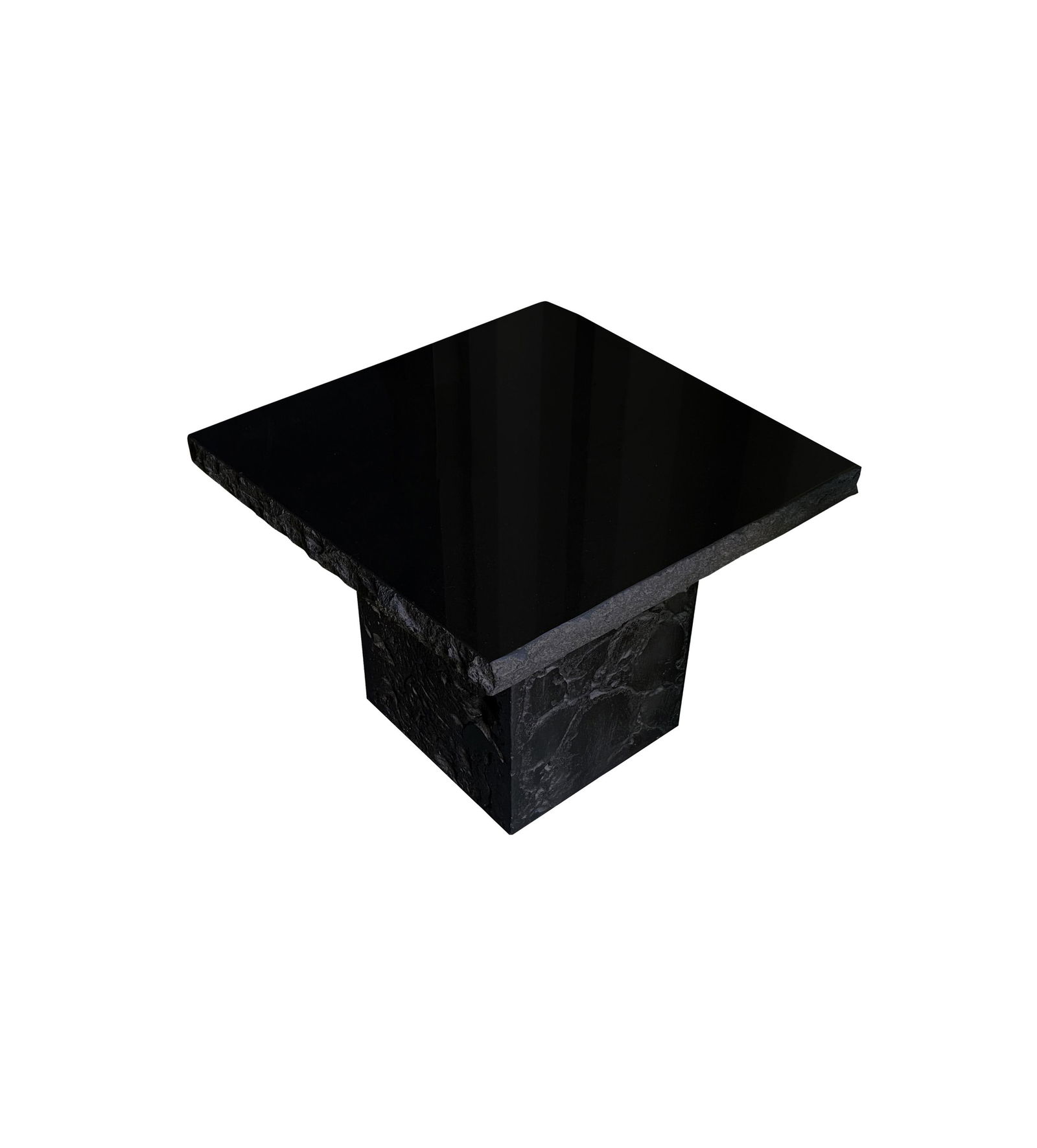 Postmodern Black Marble Stone Accent Table - 3