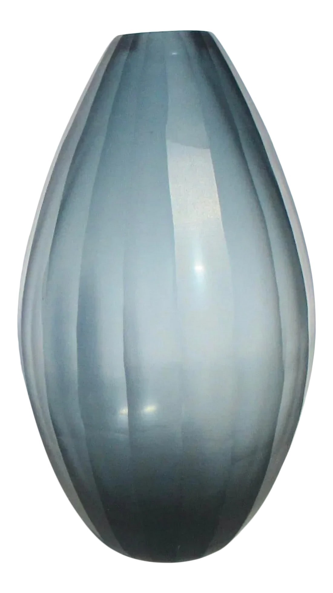 1990s Dark Grey Cut Art Glass Vase (1 of 8)