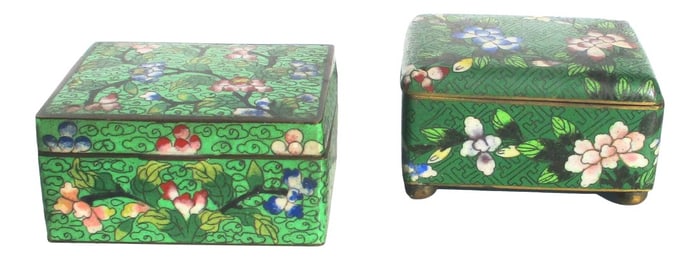 Matched Pair of Chinese Enamel Boxes Circa 1910s' -A Pair of 2