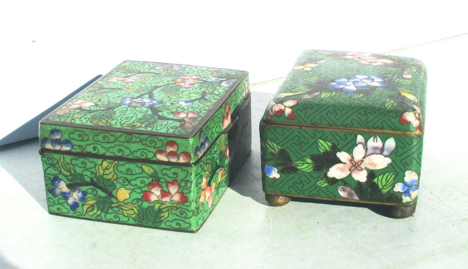Matched Pair of Chinese Enamel Boxes Circa 1910s' -A Pair of 2 - 2