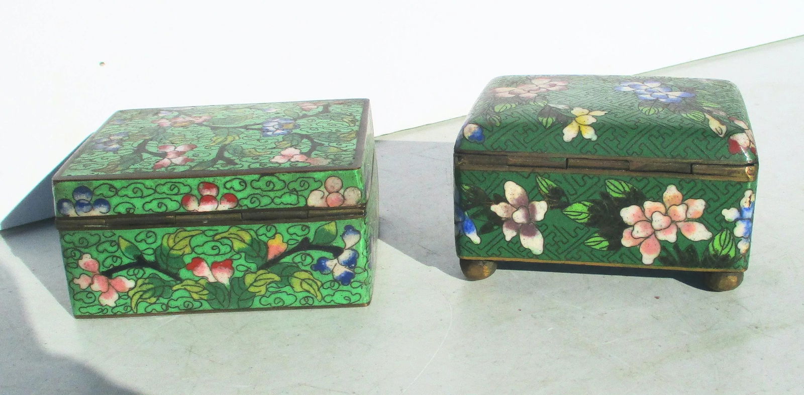 Matched Pair of Chinese Enamel Boxes Circa 1910s' -A Pair of 2 - 3