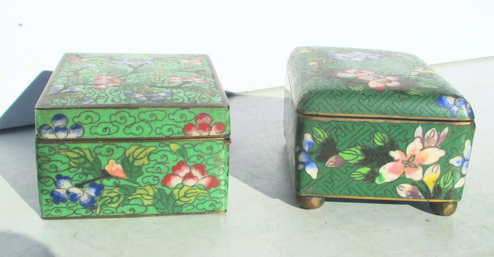 Matched Pair of Chinese Enamel Boxes Circa 1910s' -A Pair of 2 - 4