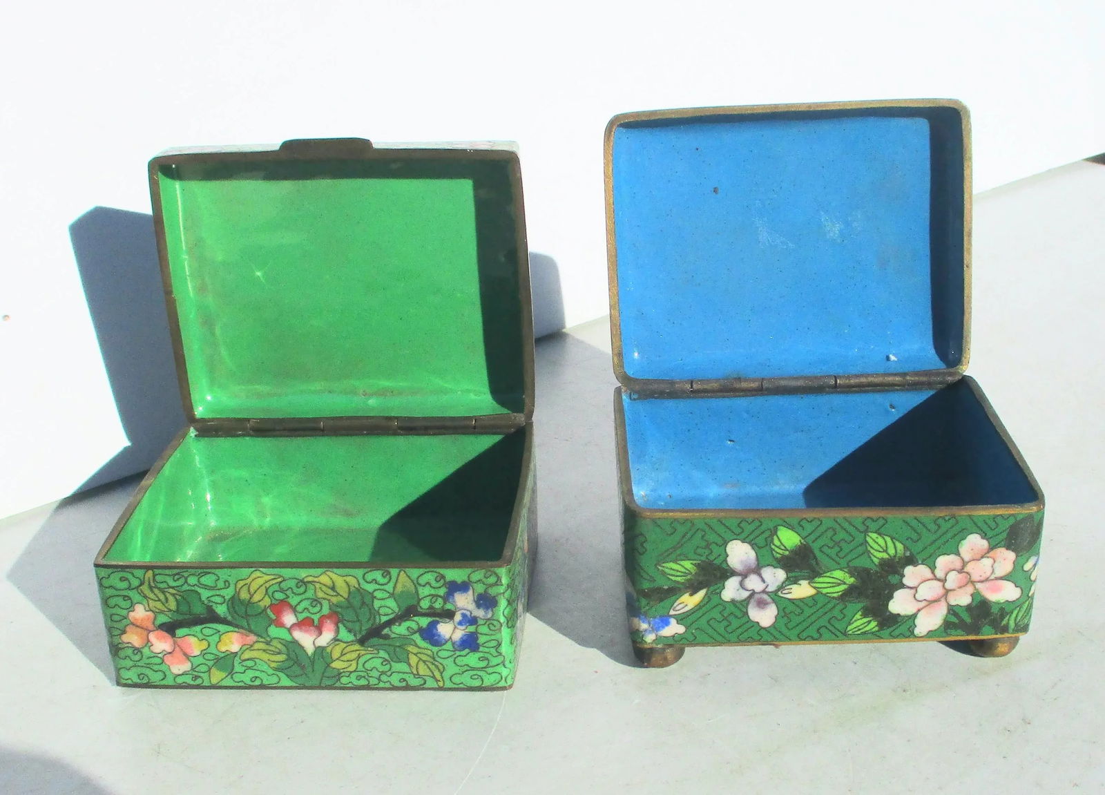 Matched Pair of Chinese Enamel Boxes Circa 1910s' -A Pair of 2 - 5