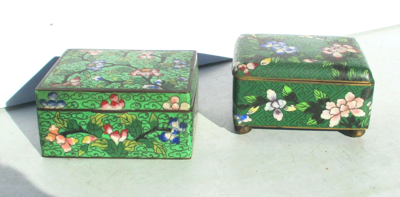 Matched Pair of Chinese Enamel Boxes Circa 1910s' -A Pair of 2 - 8