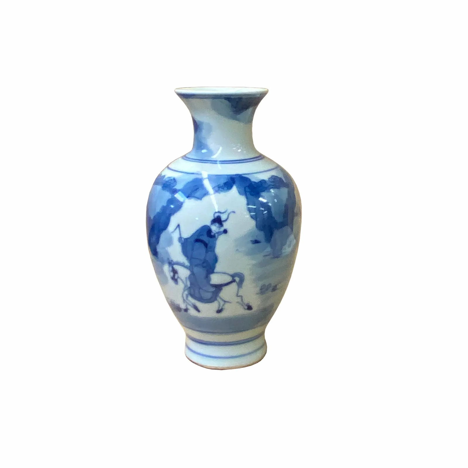 Chinese Red Blue White Porcelain Hand-Painted Graphic Small Vase - 5