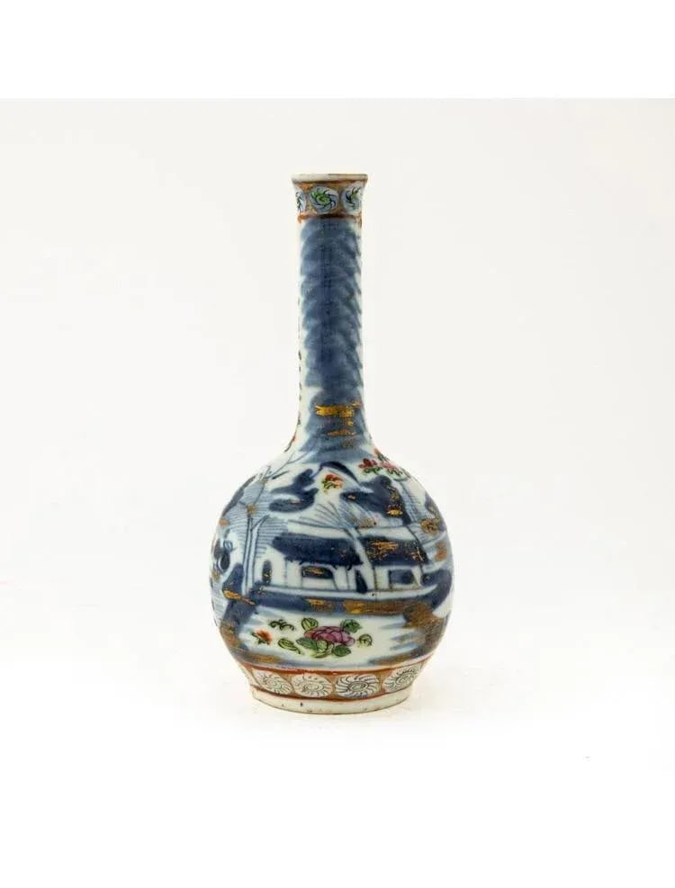 Chinese Small Famille Rose Medallion Porcelain Bottle Vase - 2