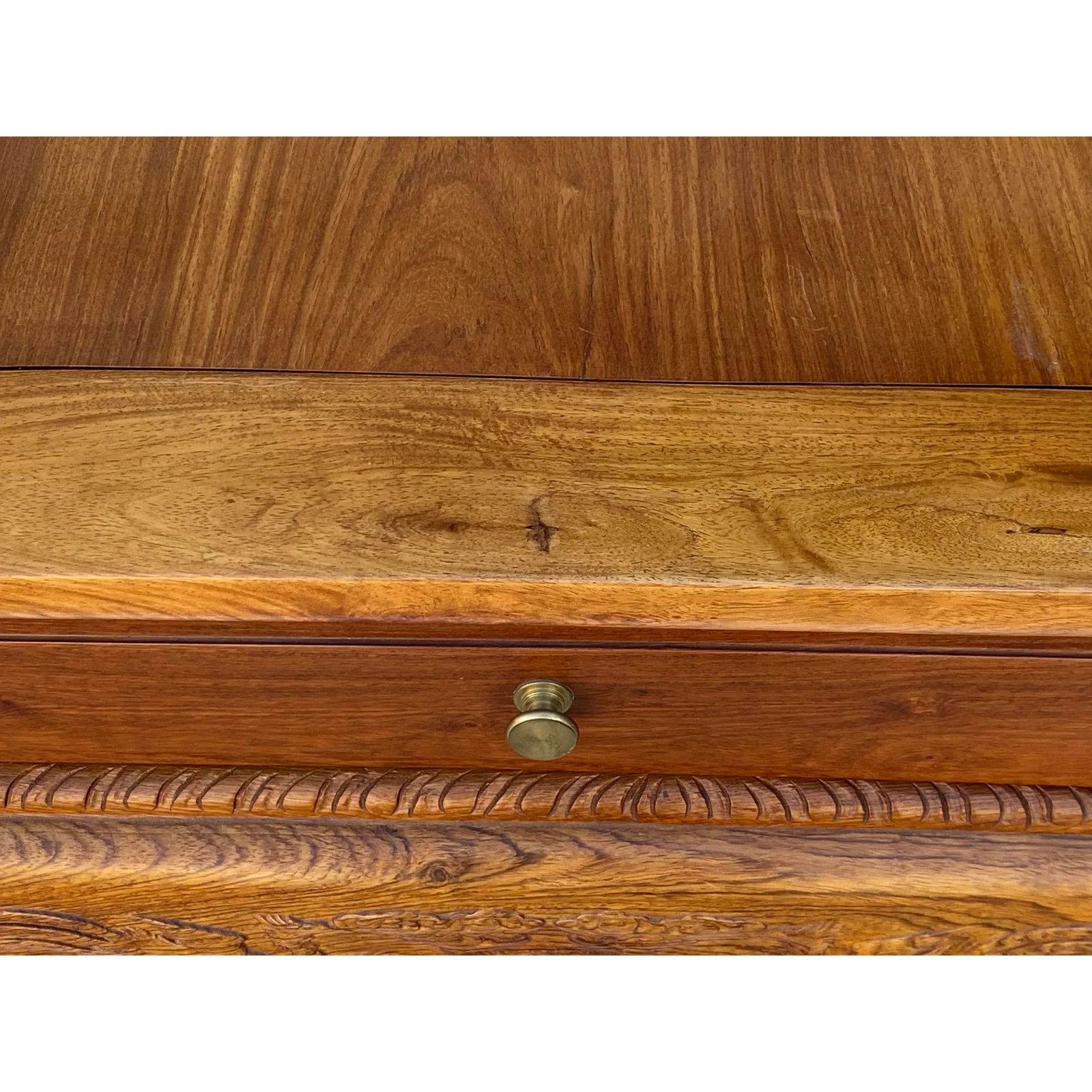 Chinese Oriental Solid Wood Phoenix Flower Motif Tea Side Table - 8