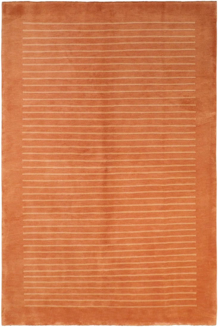 1980s 1980s Vintage Nepalese Rust/Tan Wool Rug - 6'0'' X 9'0'' - 10