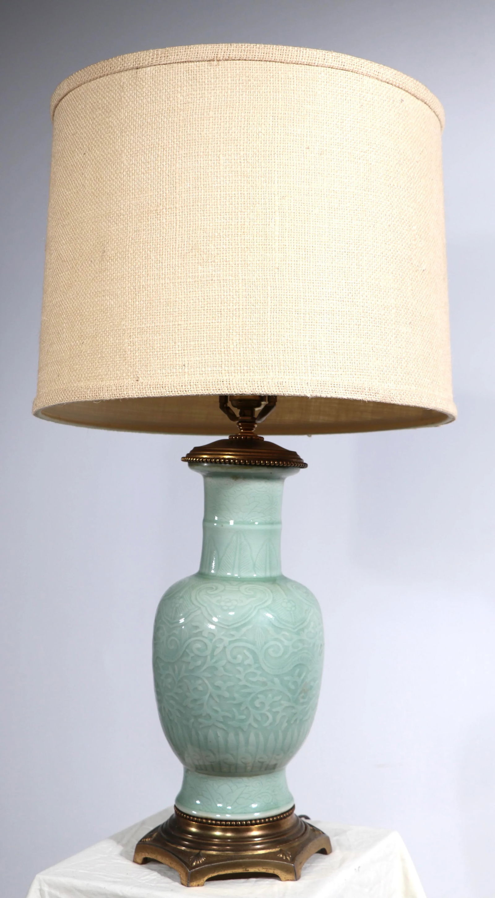 Decorative Celadon Table Lamp Att. To Frederick Cooper - 7