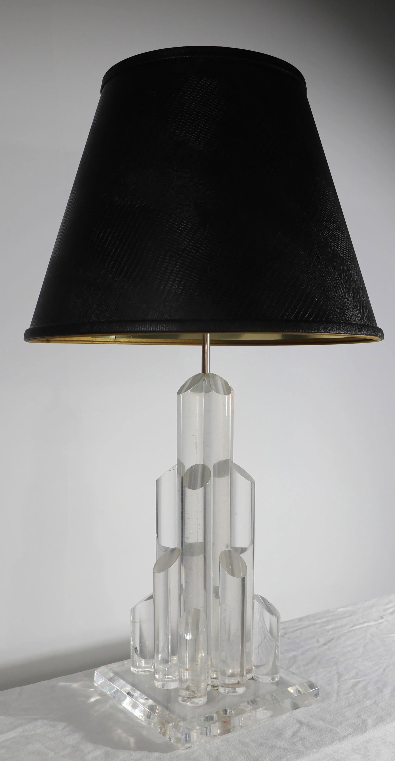 Chic Stepped Skyscraper Form Lucite Table Lamp - 12