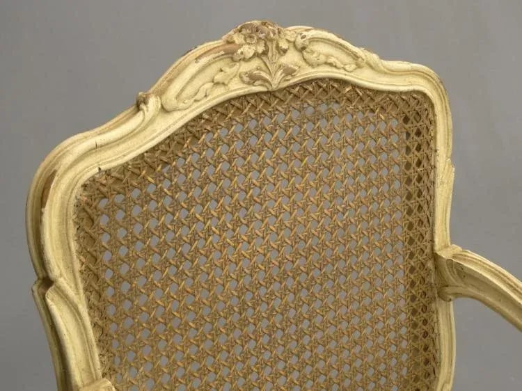 1920s Vintage Louis XV-Style French Caned Arm Chairs - Set of 4 - 11