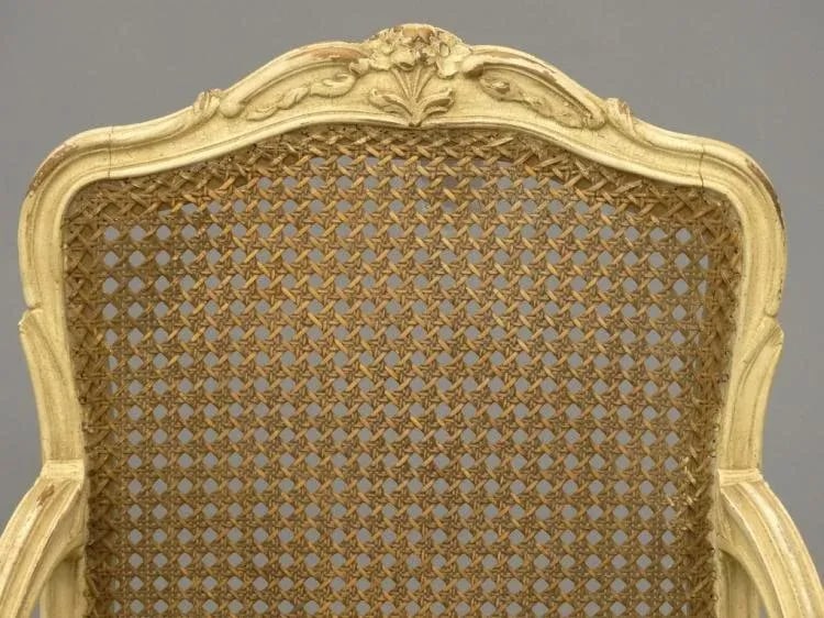 1920s Vintage Louis XV-Style French Caned Arm Chairs - Set of 4 - 4