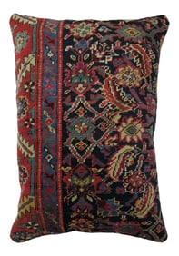 Large Antique Rug Pillow, 1'3''x1'9''