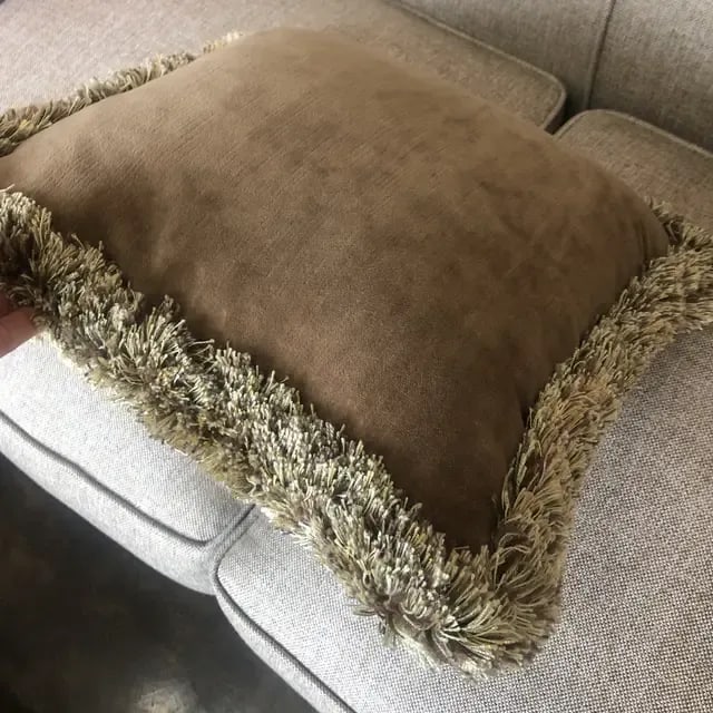 Vintage Tapestry Pillow With Dogs at Rest (Left-Facing) - 5