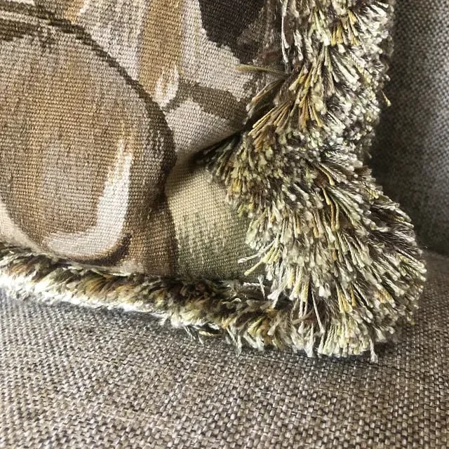 Vintage Tapestry Pillow With Dogs at Rest (Left-Facing) - 8