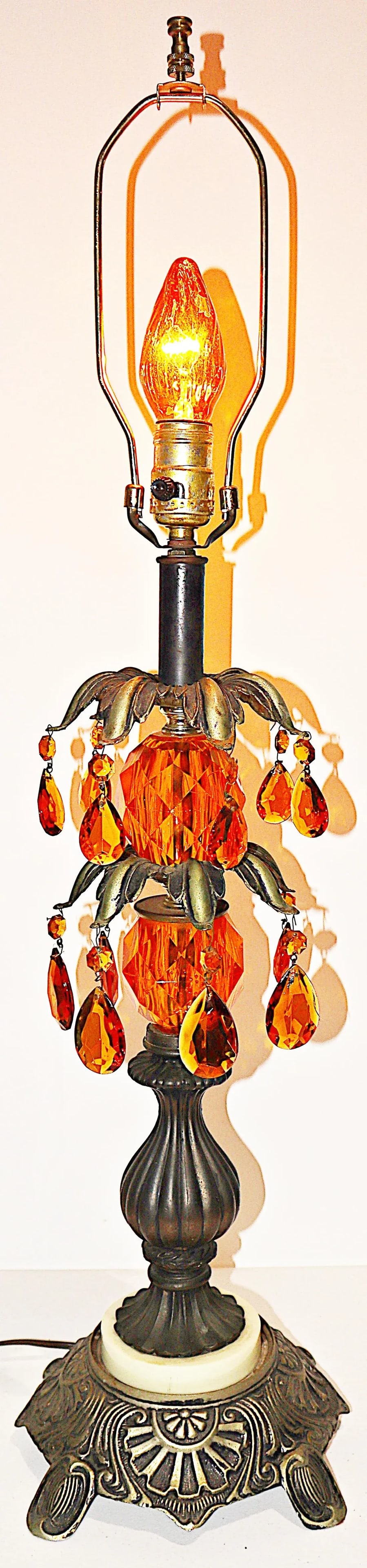 Hollywood Regency Crystal Table Lamp - 2