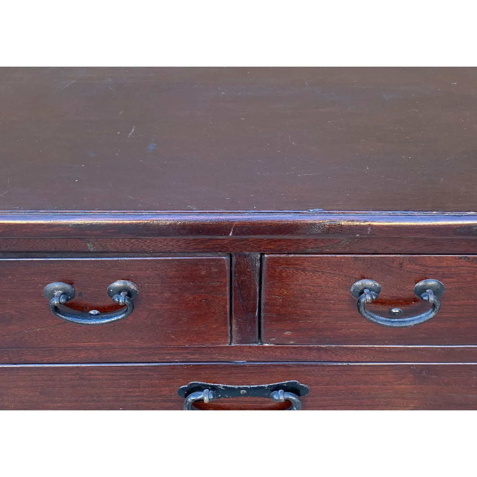 Oriental Chinese Brown 8 Drawers Slim File Storage Cabinet - 7