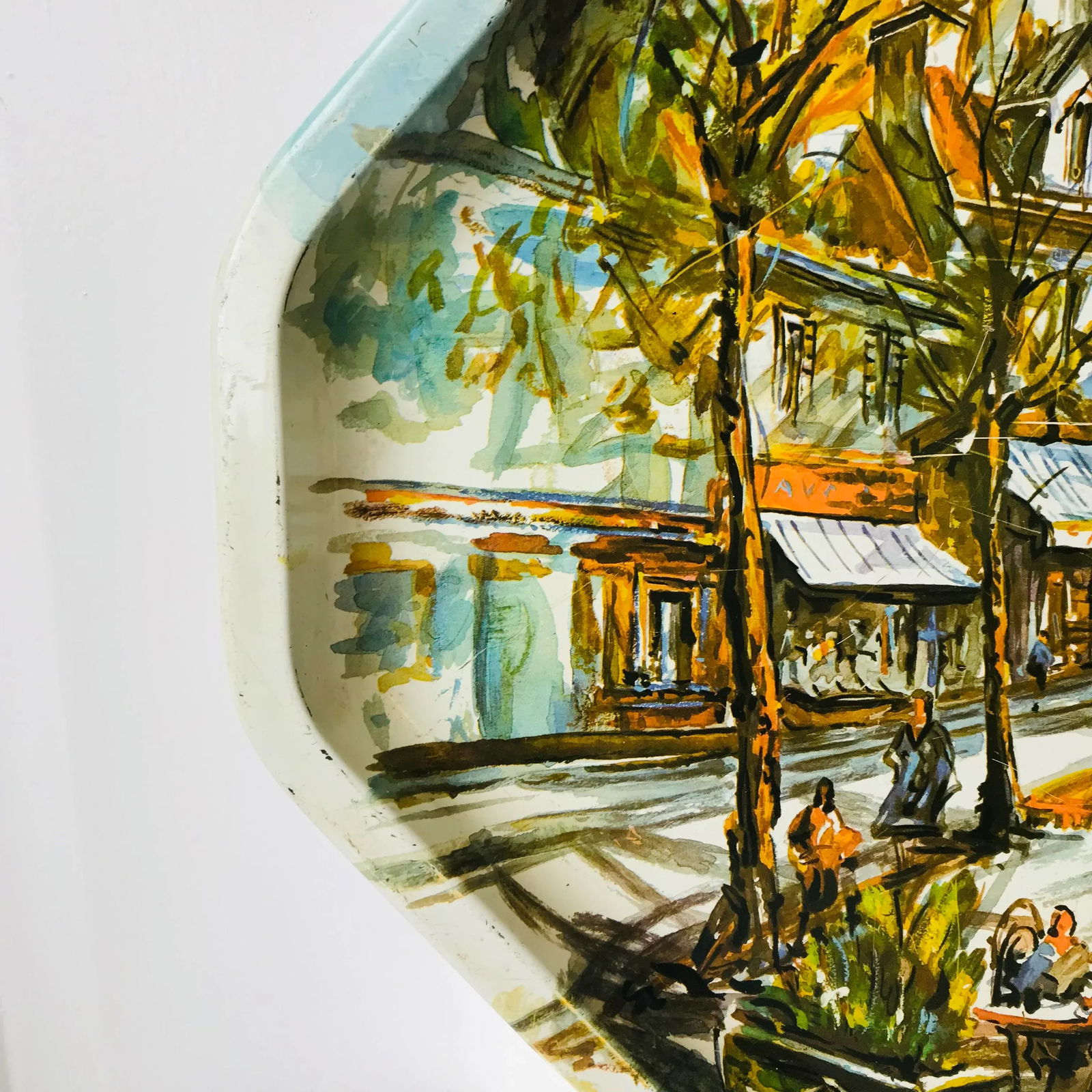 Vintage Moulin Rouge Parisian Scene Metal Tray by Daher, Long Island - New York, Made in England - 4