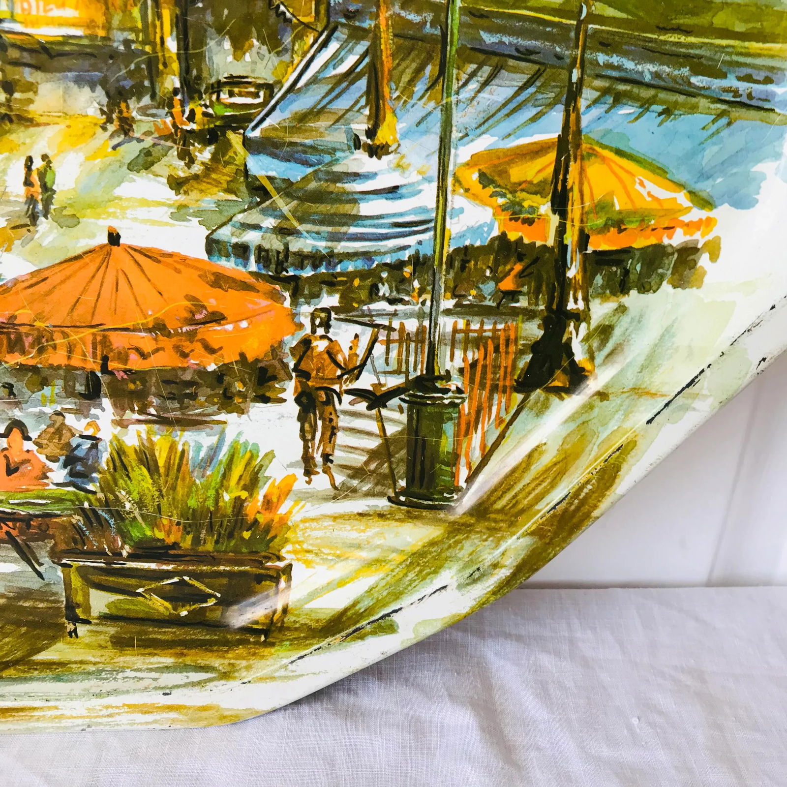 Vintage Moulin Rouge Parisian Scene Metal Tray by Daher, Long Island - New York, Made in England - 5