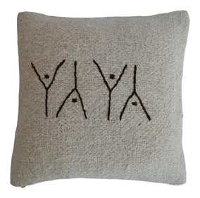 Primitive Pattern Turkish Kilim Rug Pillow Cover